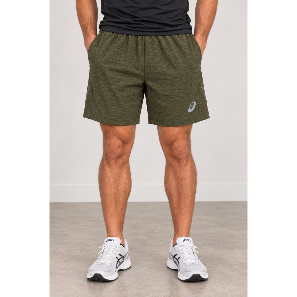 Asics Men's Olive Green Running Athletic Shorts Size Medium